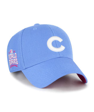 Men's '47 Periwinkle Chicago Cubs 2016 World Series Orchid Undervisor MVP Snapback Hat