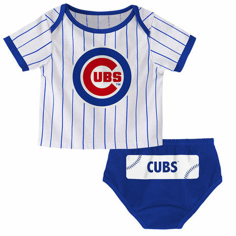 MLB Chicago Cubs Size 12M Raglan Zip-Up Coverall in Blue