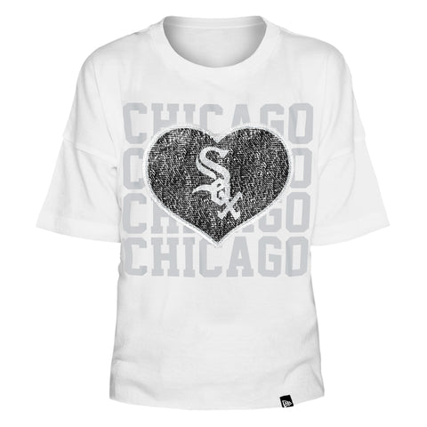 New Era Chicago White Sox Women's Black HistChamp Short Sleeve T-Shirt, Black, 100% Cotton, Size M, Rally House