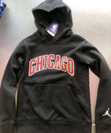 CHICAGO BULLS Youth Black Logo  SLEEVE HOODIE