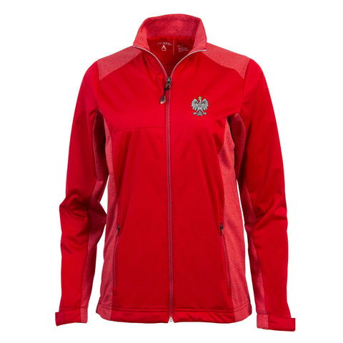 Women's Antigua Black/Red Louisville Cardinals Glacier Full-Zip Jacket