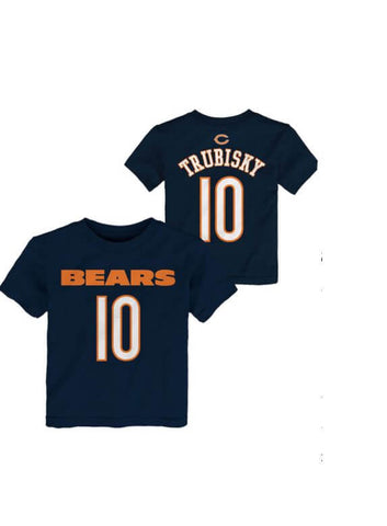 Buy the Mens Blue Orange NFL Chicago Bears Mitchell Trubisky #10