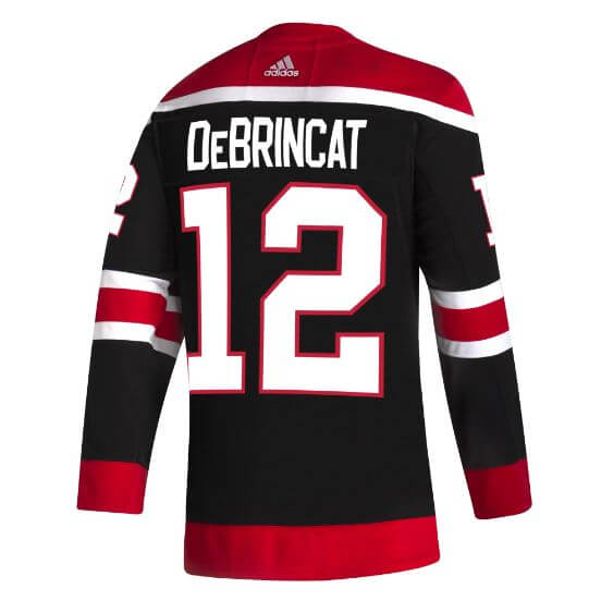 Blackhawks No12 Alex DeBrincat Black Men's 2020-21 Reverse Retro Alternate Jersey