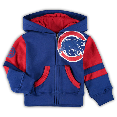 Men's '47 Brand Chicago Cubs Trifecta Shortstop Light Blue and Royal Blue  Pullover With Hood