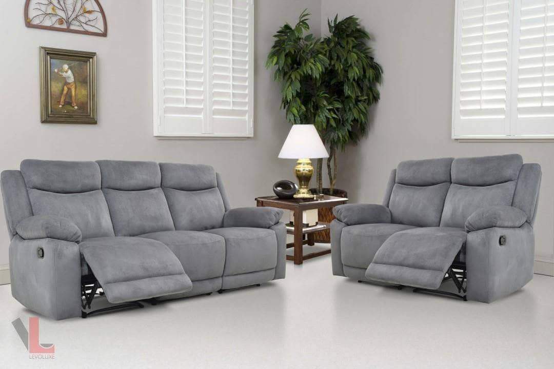 Volo Grey Reclining Sofa And Loveseat Set