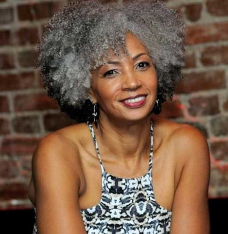 beautiful gray curly hair