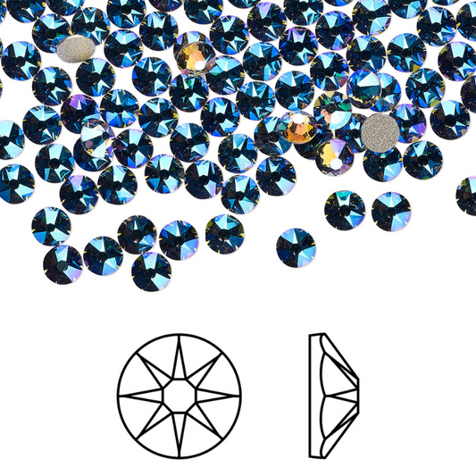 Swarovski Crystal Black Diamond AB Flatback Rhinestones in SS30 (288 Stones  in Each Pack or Box)