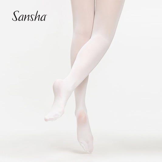 Daydance White Dance Tights Girls Transition Tights for Ballet 60D, 2 Pairs