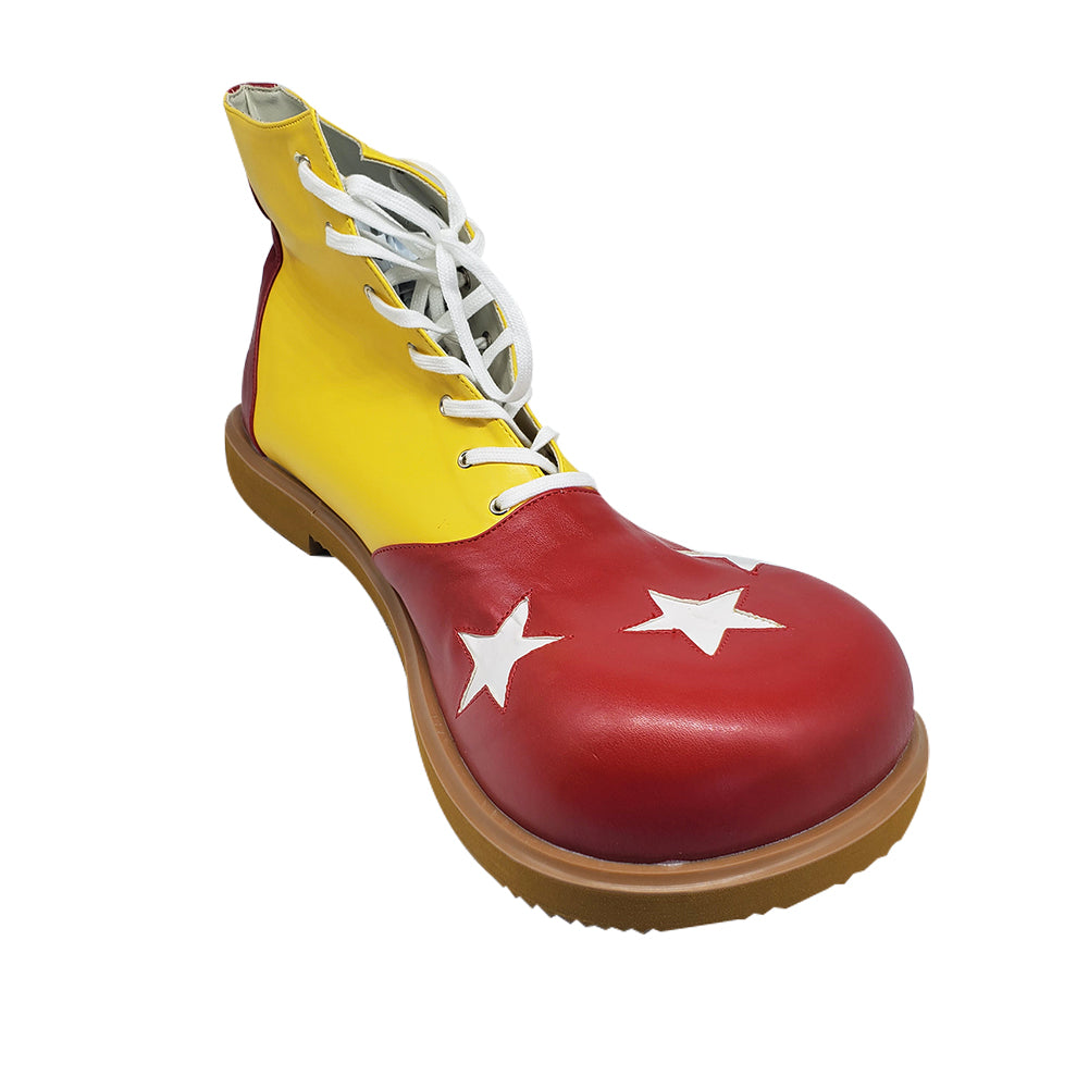 3 Star Red and Yellow Leatherette Clown Shoes: ClownAntics.com