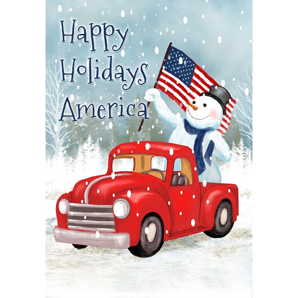 Happy Holidays America Double Sided Garden Flag