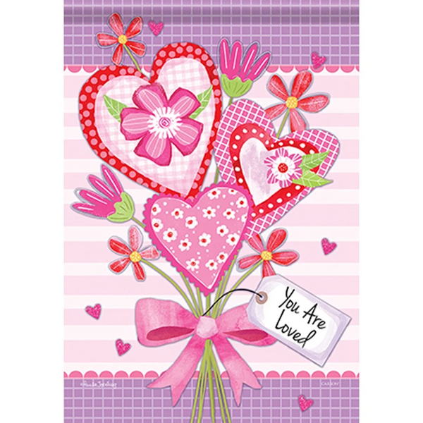 Valentine Bouquet Loved Double Sided Garden Flag