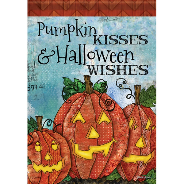 Pumpkin Kisses Halloween Flag