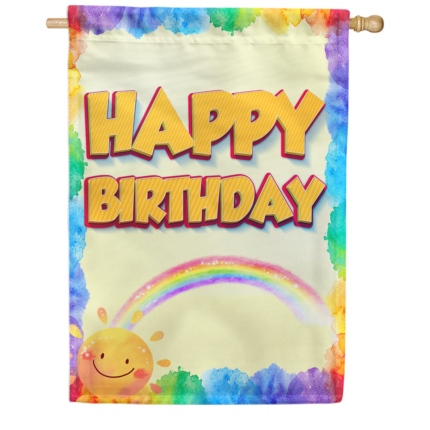 America Forever Sunny Birthday Greeting Double Sided House Flag Flags 540
