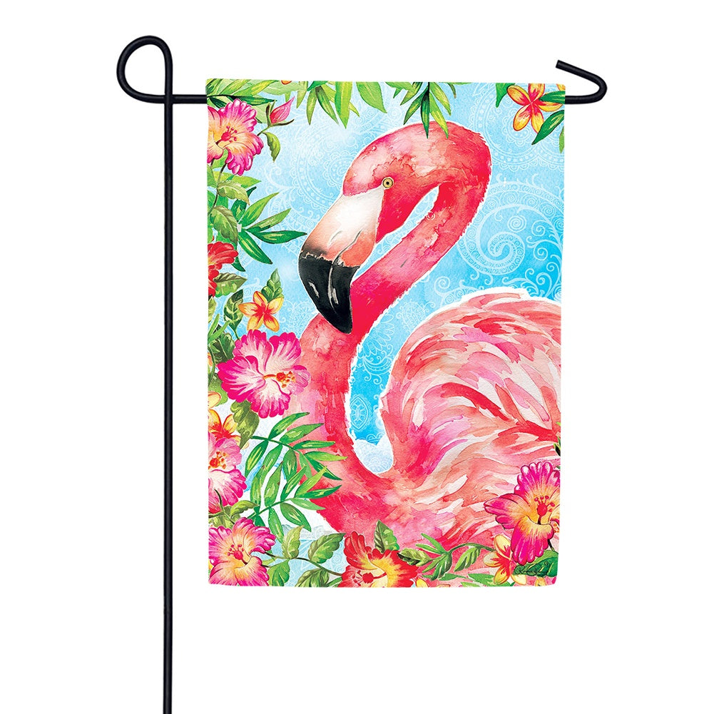 Custom Decor Floral Flamingo Tropical Garden Flag: Flagsrus.org