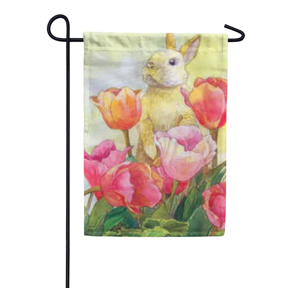 Toland Bunny Tulip Garden Flag: Flagsrus.org