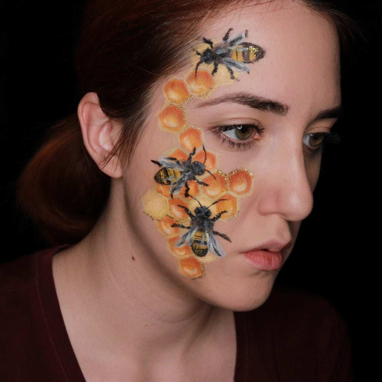 Bee Face Paint Design Video by Ana Cedoviste - Facepaint.com