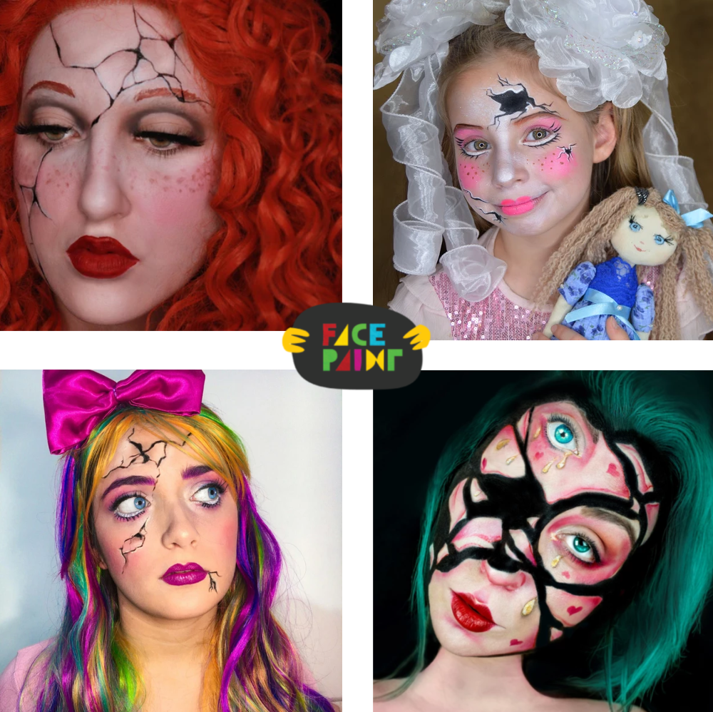 How Paint a Broken Doll Face: Videos & Tutorials - Facepaint.com