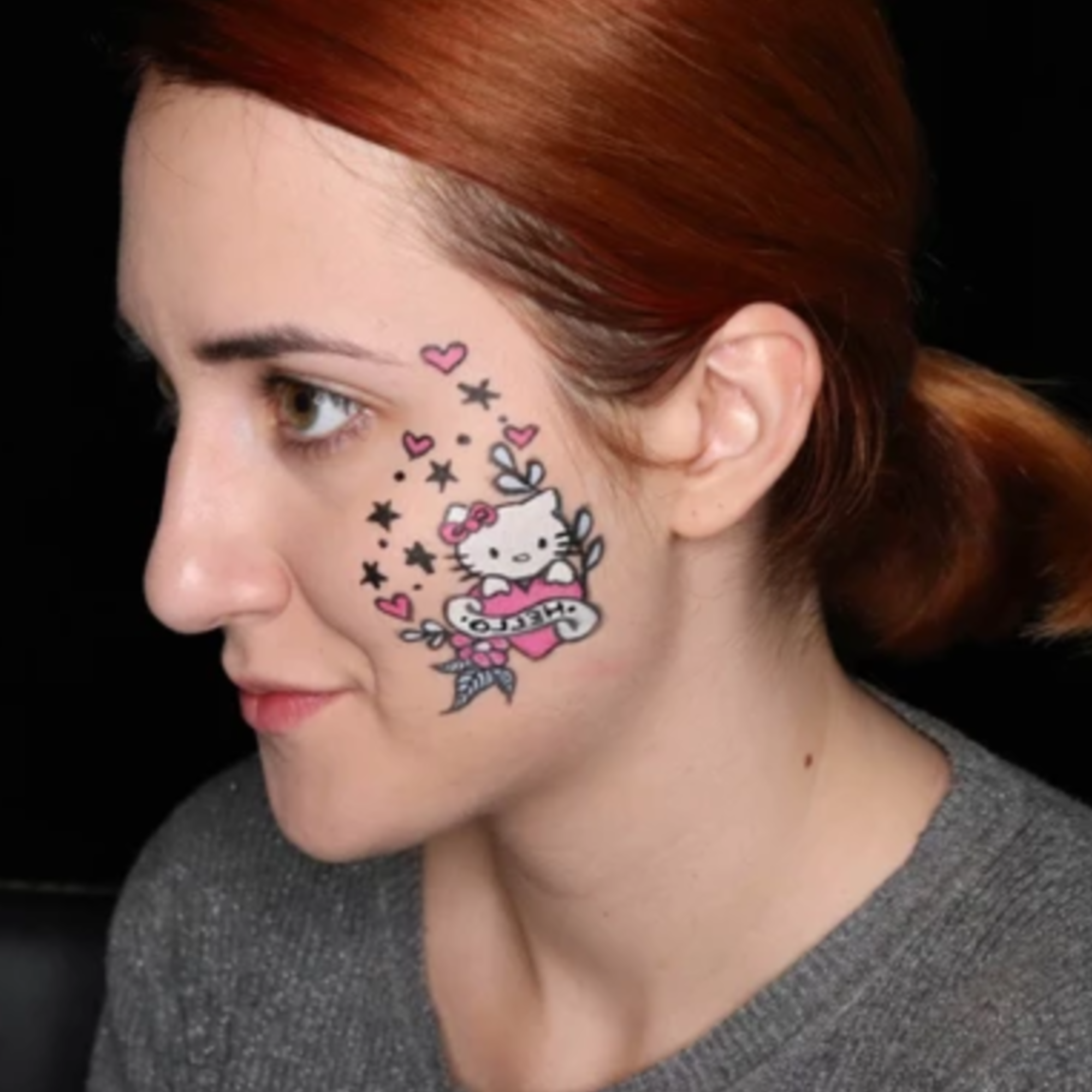 Hello Kitty Cheek Art Design Video By Ana Cedoviste Facepaint Com