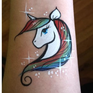 One Stoke Rainbow Unicorn Design - Facepaint.com