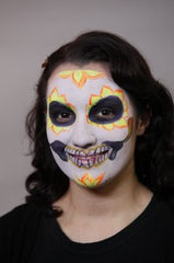 Neon Sugar Skull Face Paint Design Video Tutorial by Athena Zhe ...