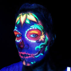 UV Sugar Skull Face Paint by Stacey Perry