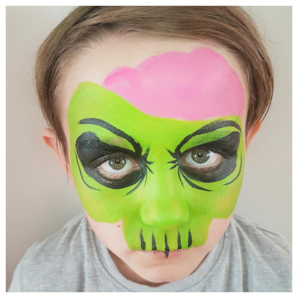 Halloween Comic Zombie Face Paint Design by Linnéa 