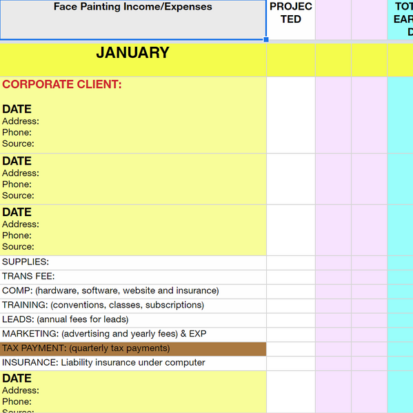 Business Spreadsheet