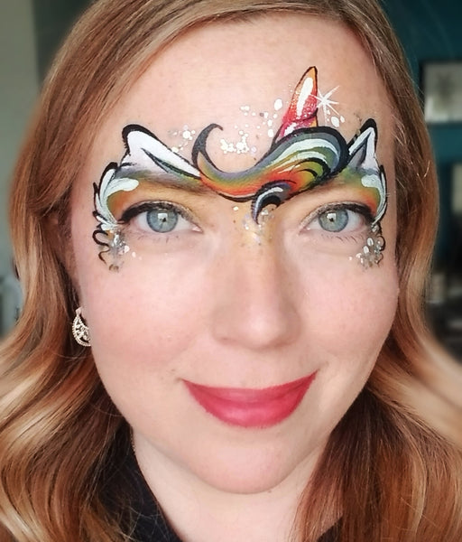 Using Kraze Dome Strokes Unicorn Face Paint Design By Kellie