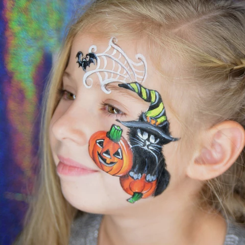 pumpkin cheek face paint