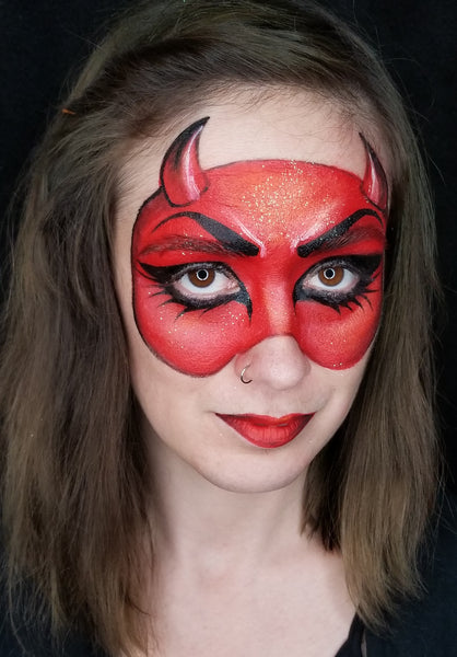 She Devil Face Paint by Kellie Burrus - Facepaint.com