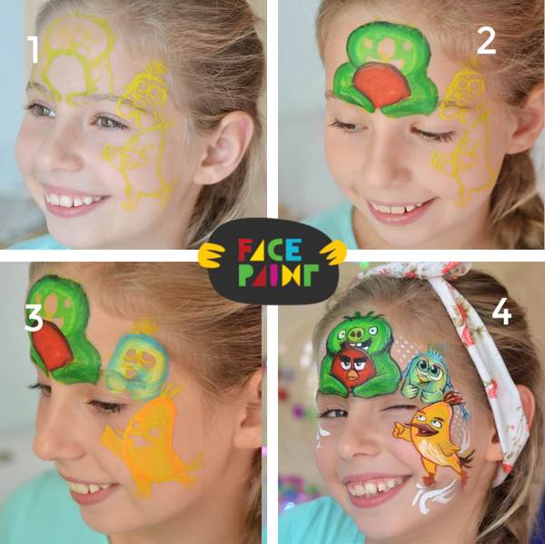 Angry Birds Face Paint Design