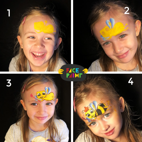 Bee Face Paint Design by Marina
