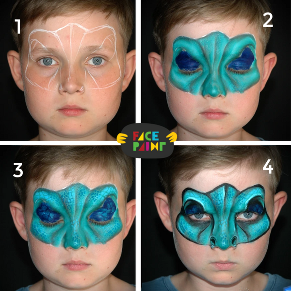 Quick And Easy Dinosaur Face Paint For Kids