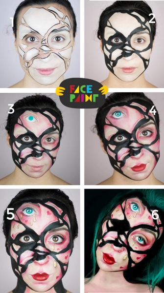 Broken Doll Face Paint Tutorial