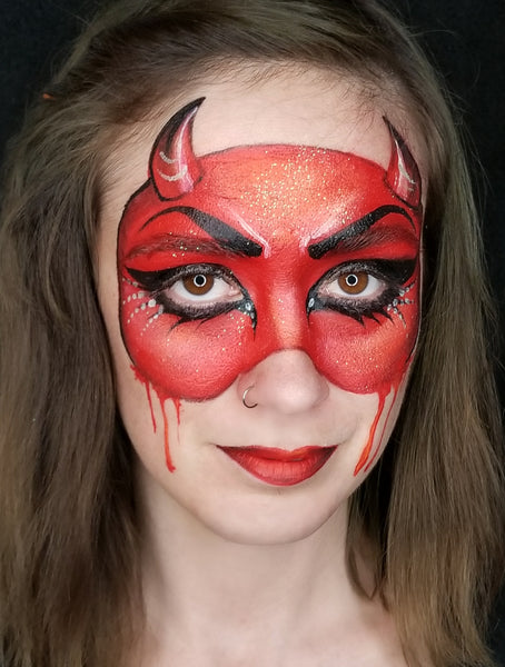 She Devil Face Paint by Kellie Burrus - Facepaint.com