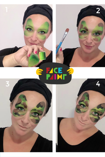 Butterfly Camouflage Face Paint Design