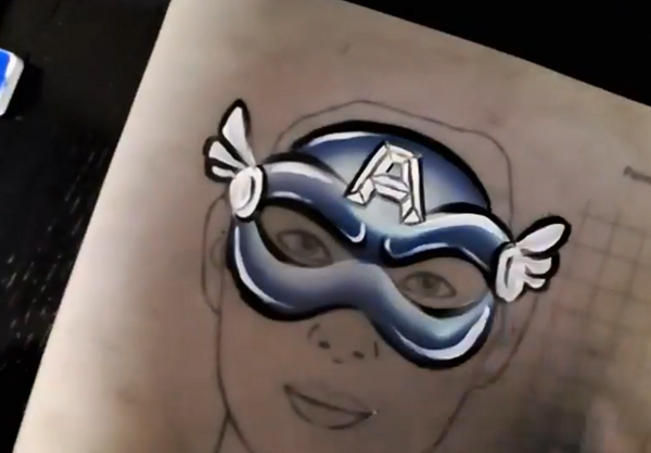 Captain America Face Paint Design