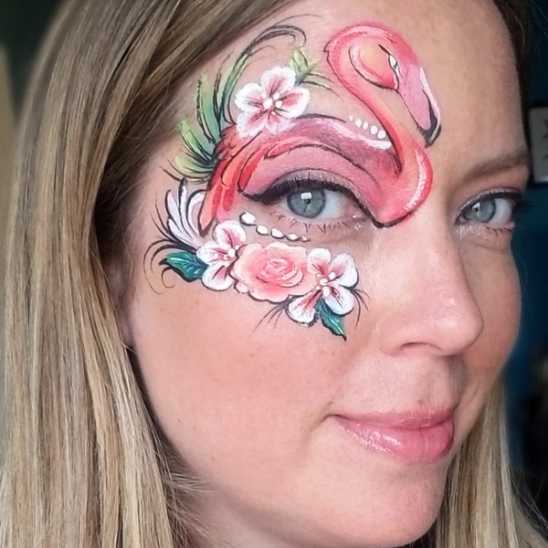 Coral Flamingo Face Paint Design