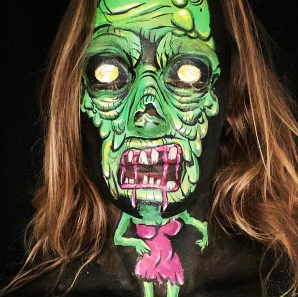 Popart Bombshell Zombie Face Paint Design