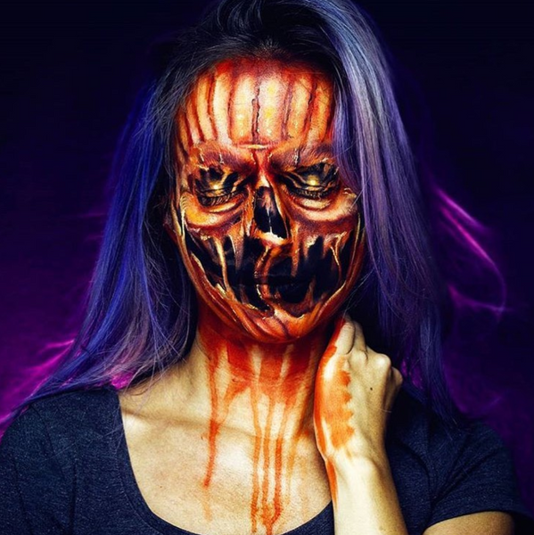 Carved Pumpkin Face Paint