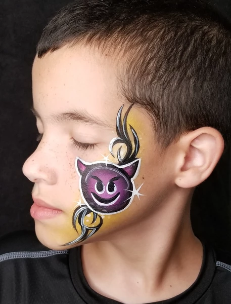 Devil Emoji Face Paint Design