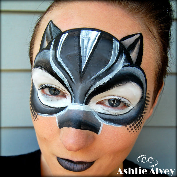 Black Panther Face Paint Design by Artist Ashlie Alvey 