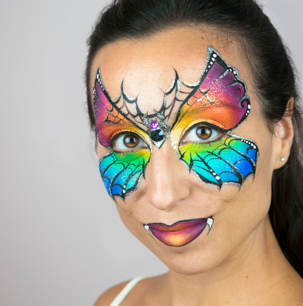 Rainbow Butterfly Face Paint, 3 Easy Steps