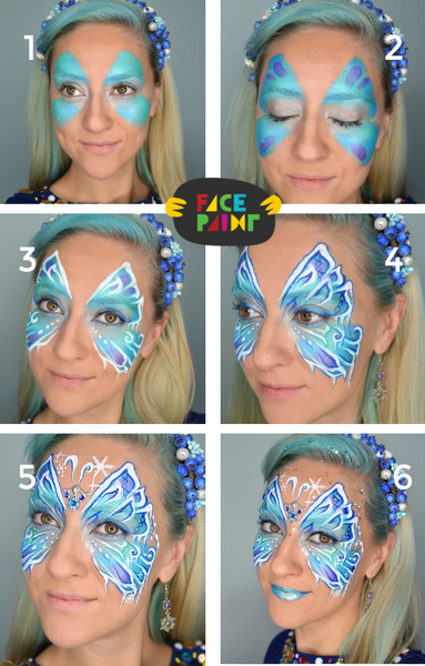 Frozen Butterfly Face Paint Design