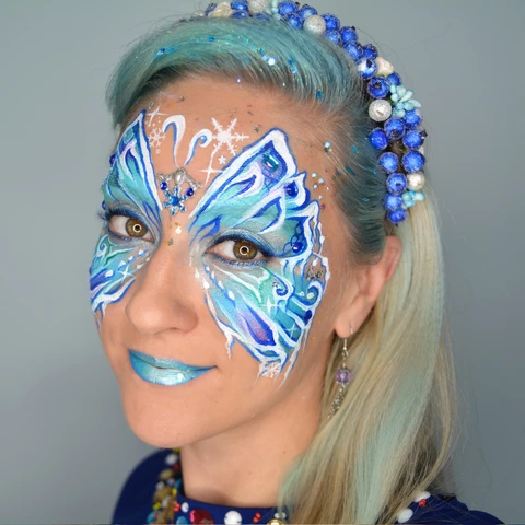 Frozen Butterfly Face Paint Design