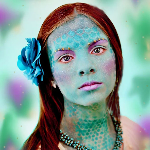 Full Face Mermaid Face Paint Design
