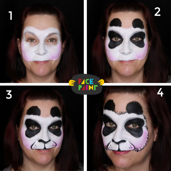 Full Face Panda Face Paint Design