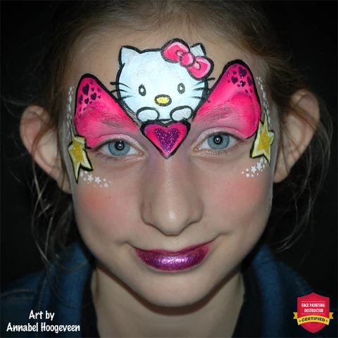 Hello Kitty Face Paint Design