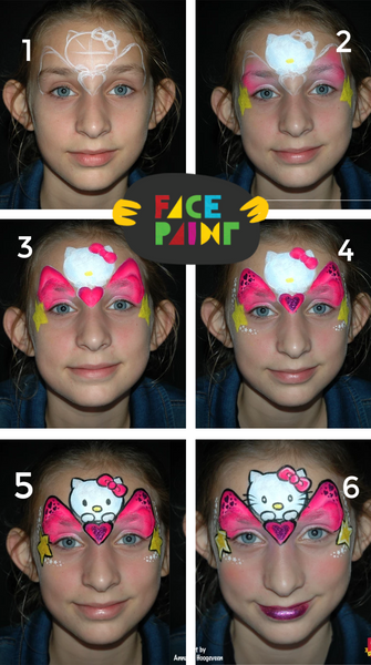 Hello Kitty Face Paint Design