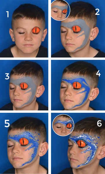 Jurassic Blue Face Paint Design